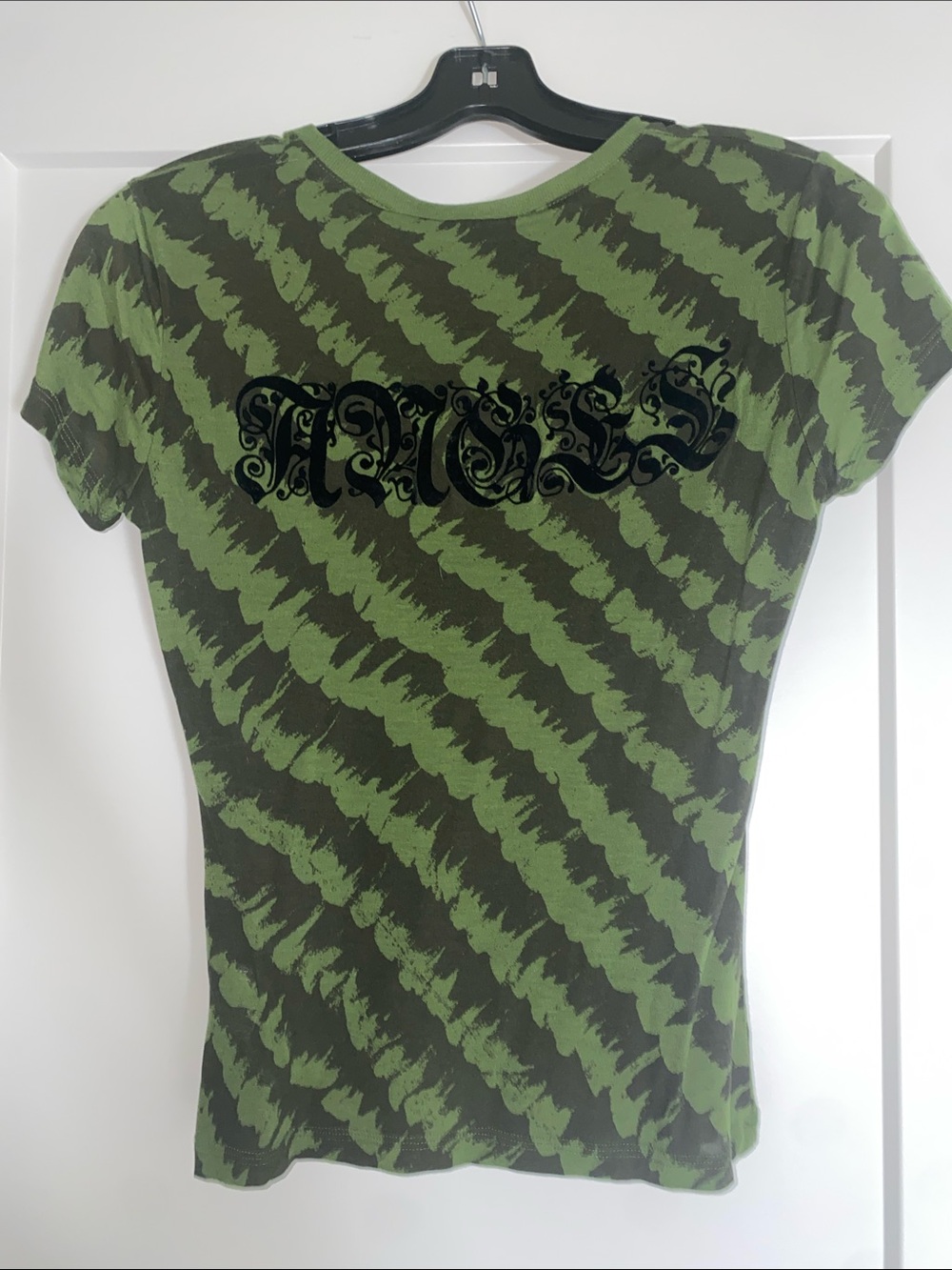 L.A.M.B. Green and Black Patterned Short Sleeve Tee - Picture 4 of 4